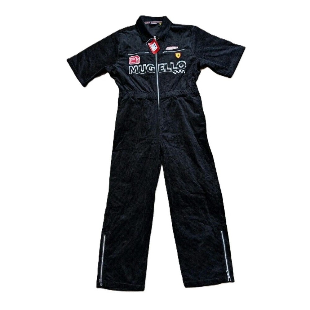 PUMA Ferrari Mugello Garage Crew Race Suit Mens XL Black Corduroy F1 Motorsports